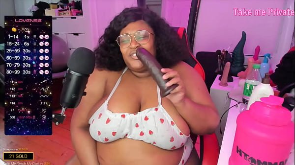 Chocolate BBW Aicha seduces with lush boobs and ass