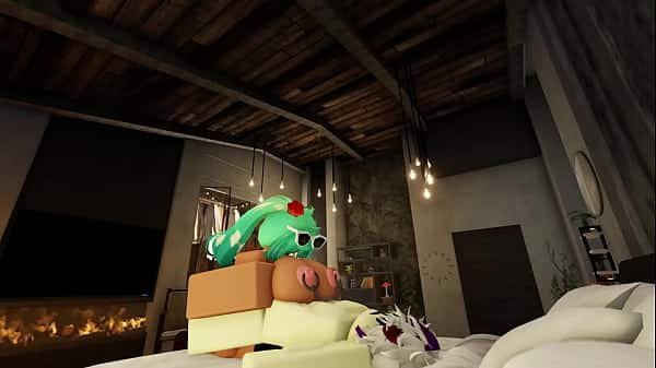 Cojiendome a una rica morenita adicta a la leche | Sesión de Roblox Condo #3