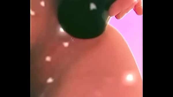 Tranny using an eggplant in her booty